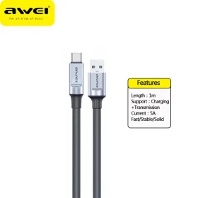 Awei CL-206T USB Cable 5A Fast Charging Cable Quick Charge