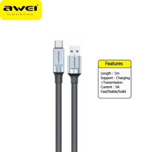 Awei CL-206T USB Cable 5A Fast Charging Cable Quick Charge