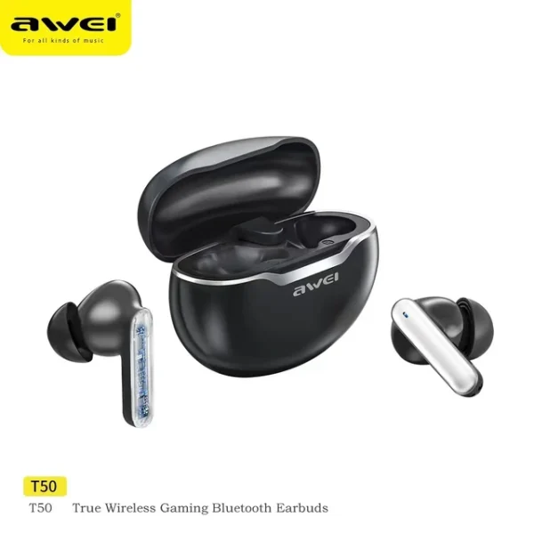 Awei T50 Wireless Headphones Bluetooth 5.3 Earbuds With Mic