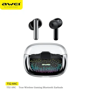 Awei T52 ANC TWS Wireless Earbuds Colorful Breathing Light Headphones
