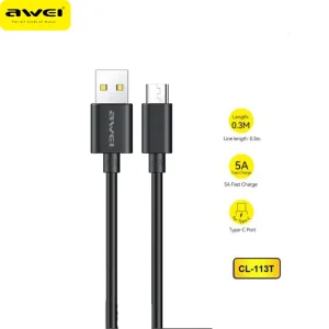 Awei CL-113T USB C Cable 5A Fast Charging