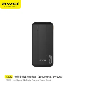 Awei P20K 10000mAh Powerbank 2.4A Slim PowerBank Dual Output