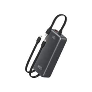 QCY Pulse PB30B 30000mAh Power Bank with 3 Built-in Cables