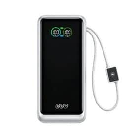 QCY HyperCharge PB20E 20000mAh 65W Power Bank with TFT Display & Built-in Cables