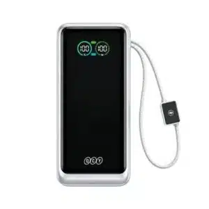 QCY HyperCharge PB20E 20000mAh 65W Power Bank with TFT Display & Built-in Cables